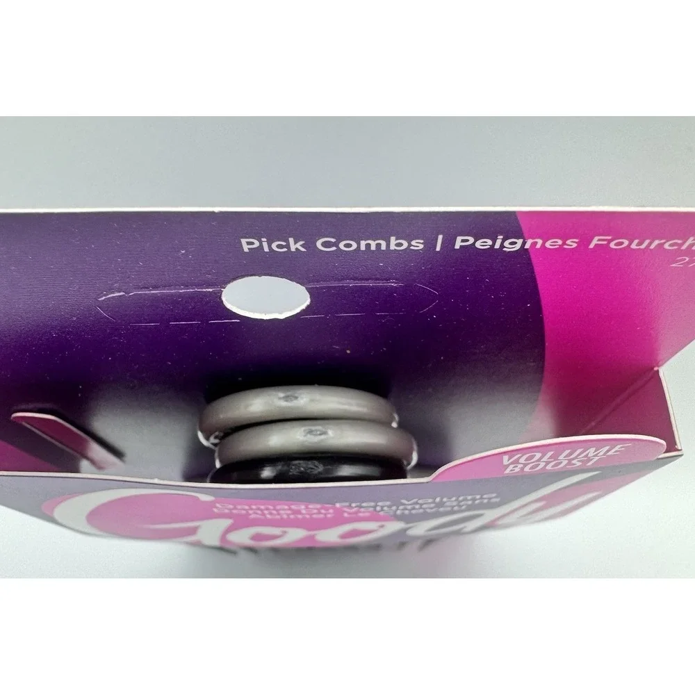 Goody Hair Pick Comb Set 3 Pack Volume Lift Afro Picks Black Gray NEW